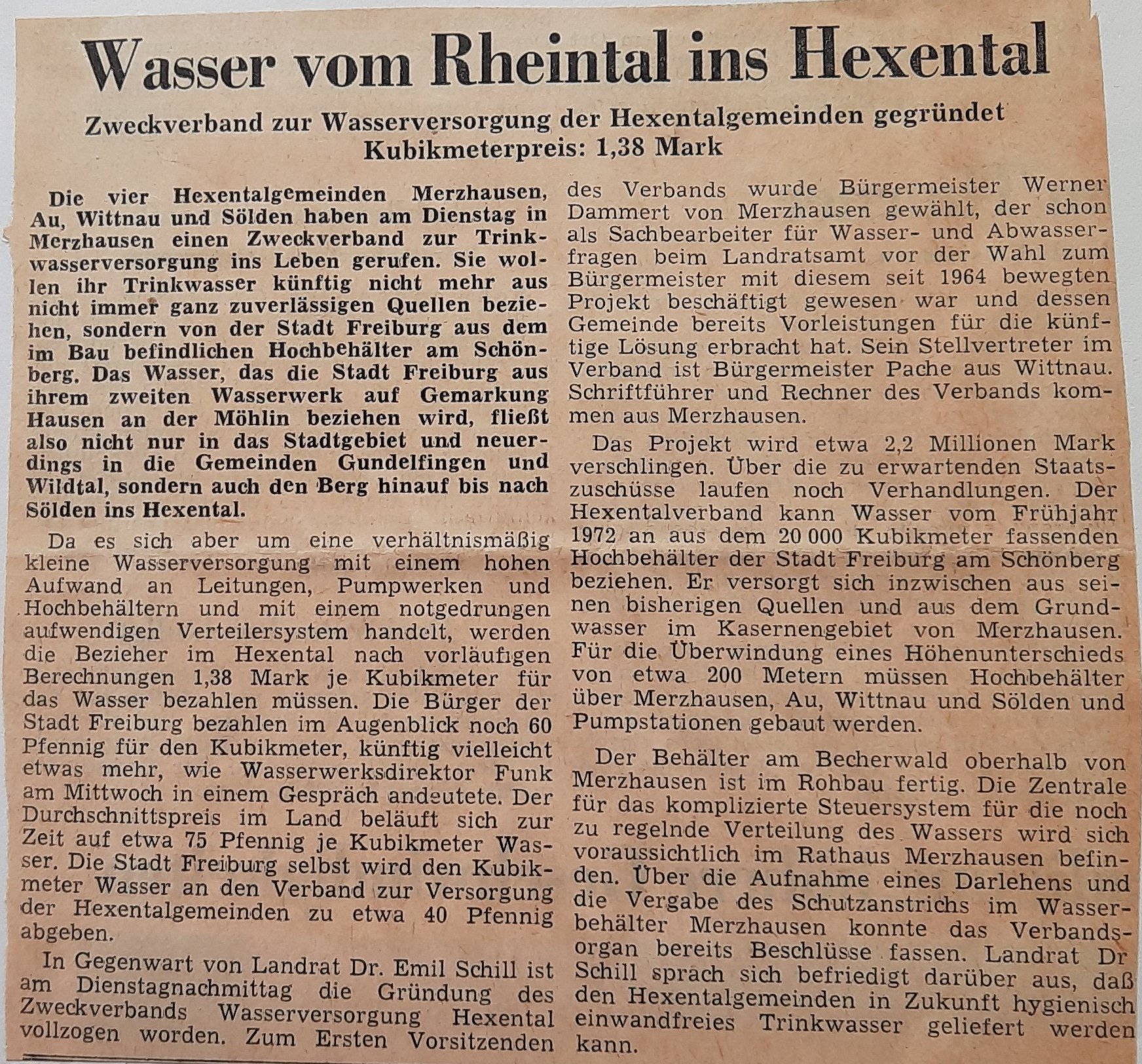 Artikel Badische Zeitung 23. April 1970